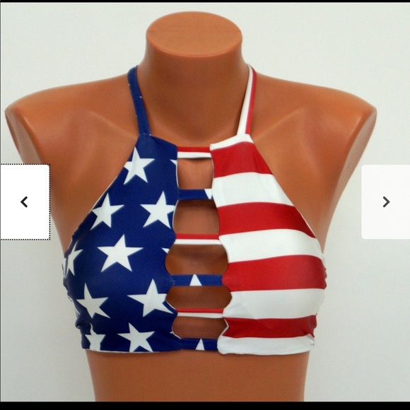 Other - American flag halter bathing suit top